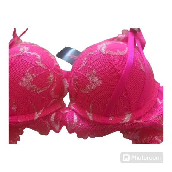 LA SENZA Pink Floral Double Push Up Bra - Size 30A, XXS - Picture 2 of 5
